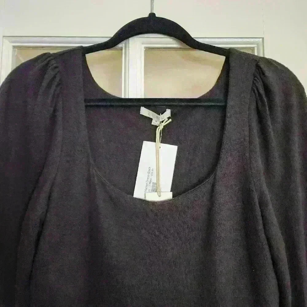 NWT Z Supply Black Knee Length Long Sleeve Knit Winter Sweater Dress Medium - Picture 5 of 12